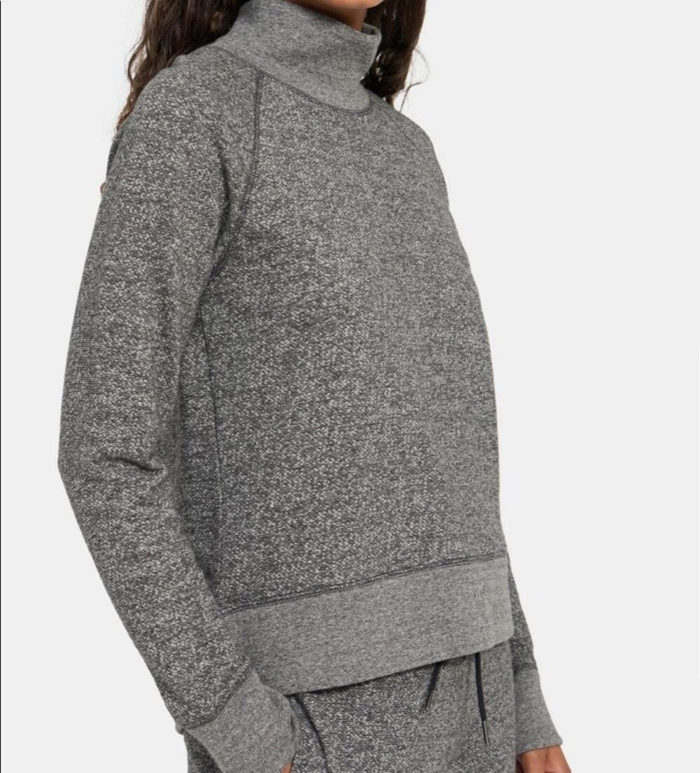Theory Gray Mock Neck Sweat Set Pullover Joggers Size S/P